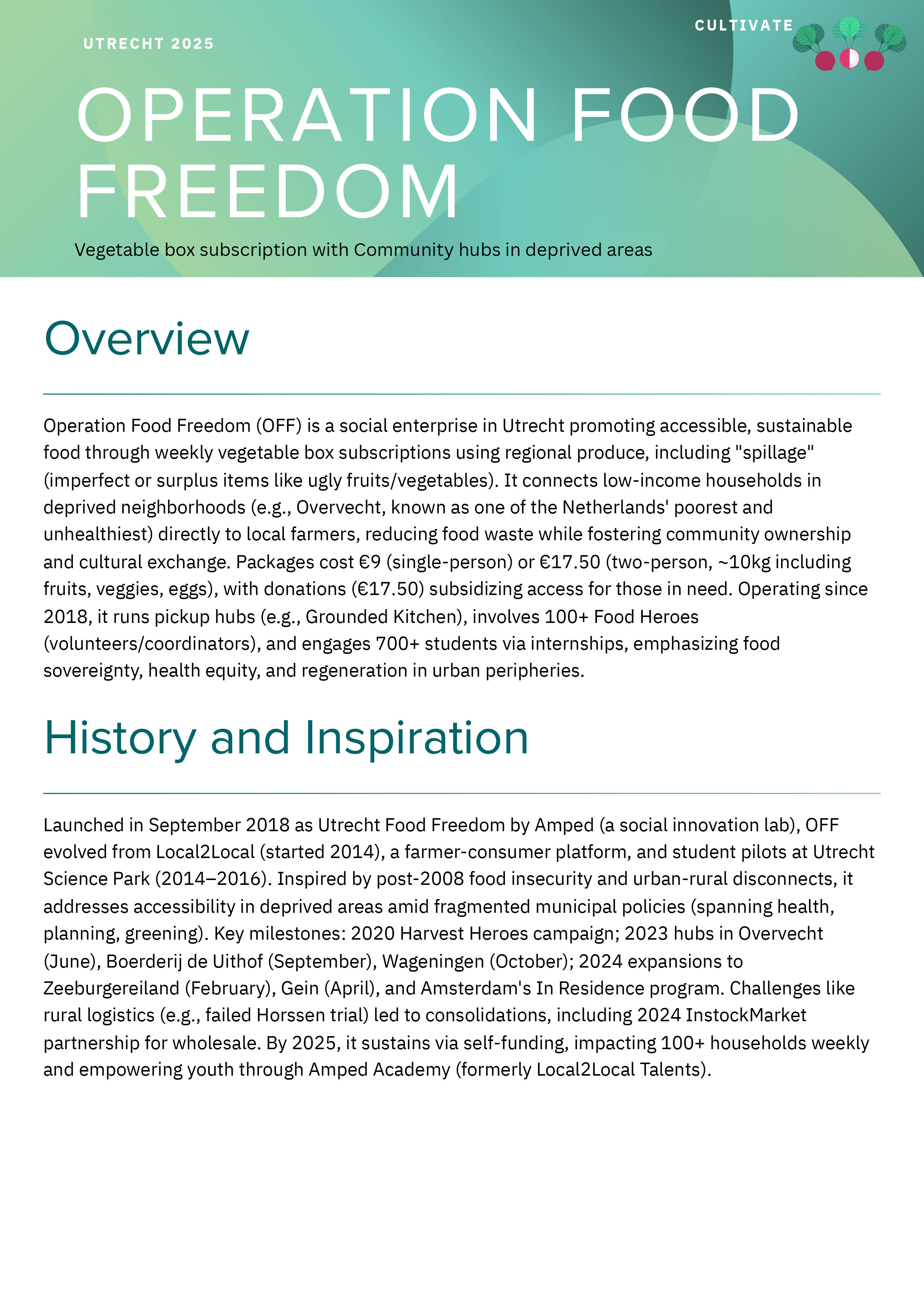Operation Food Freedom Utrecht