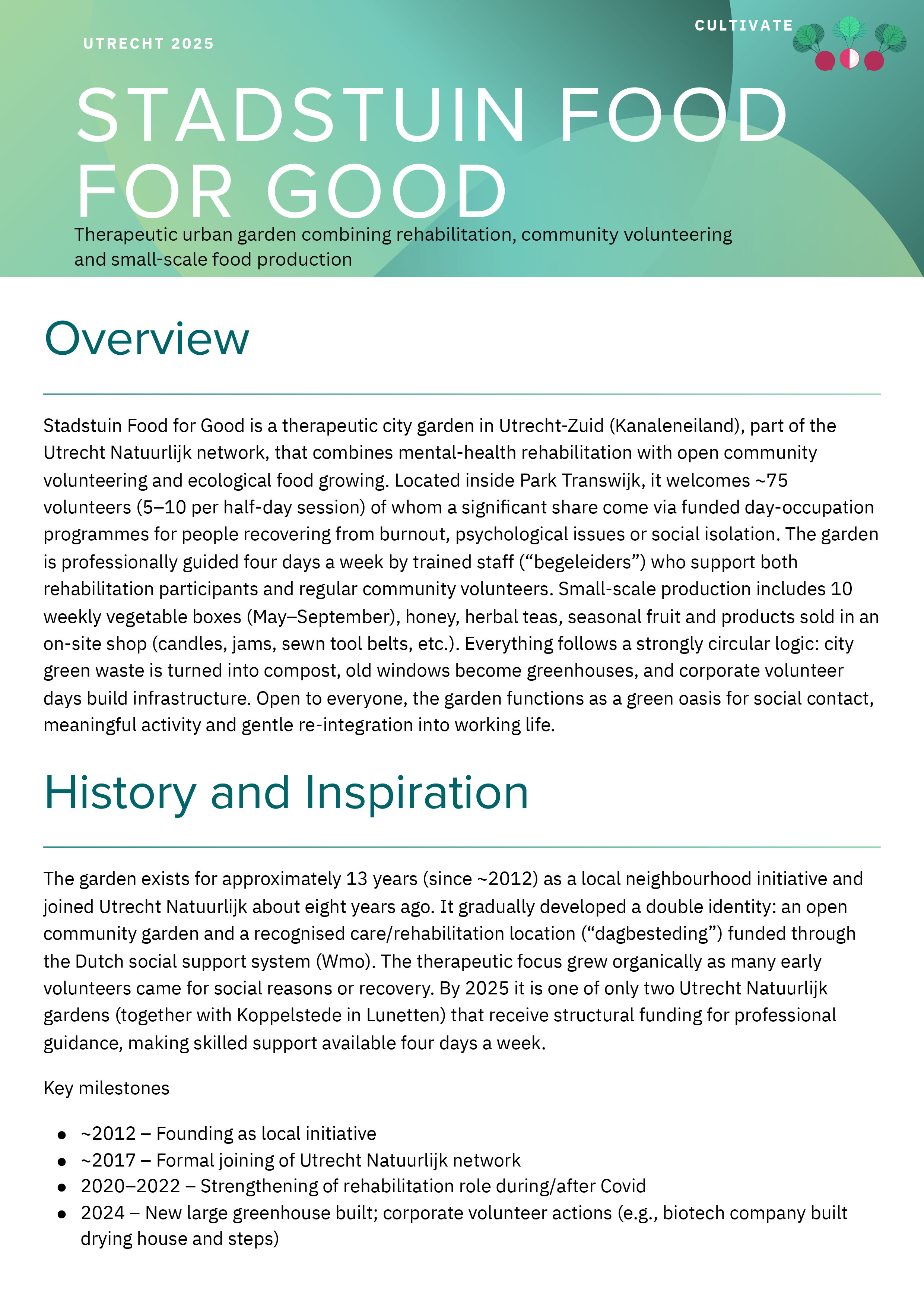 Stadstuin Food for Good Utrecht